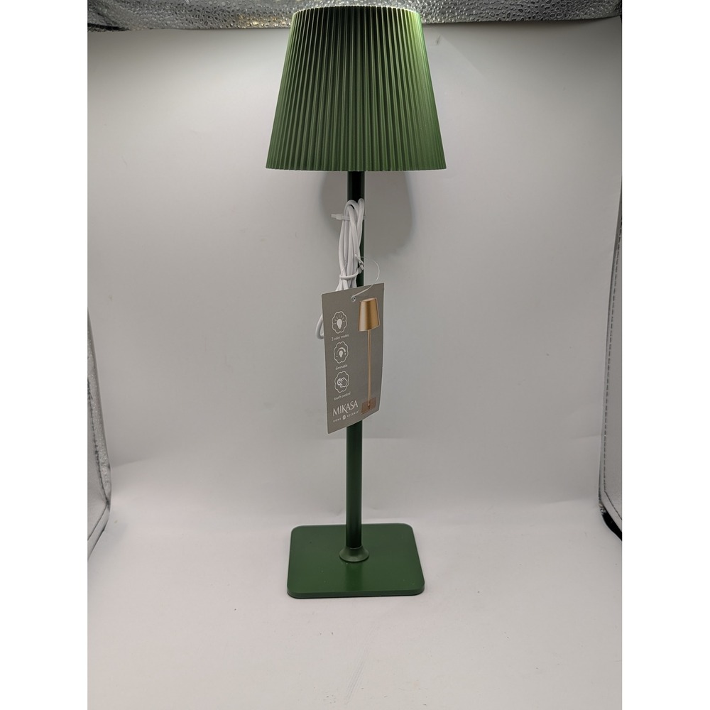 Mikasa Home Accents Cordless LED Table Lamp Green 3 Color Modes Dimmable 5335232